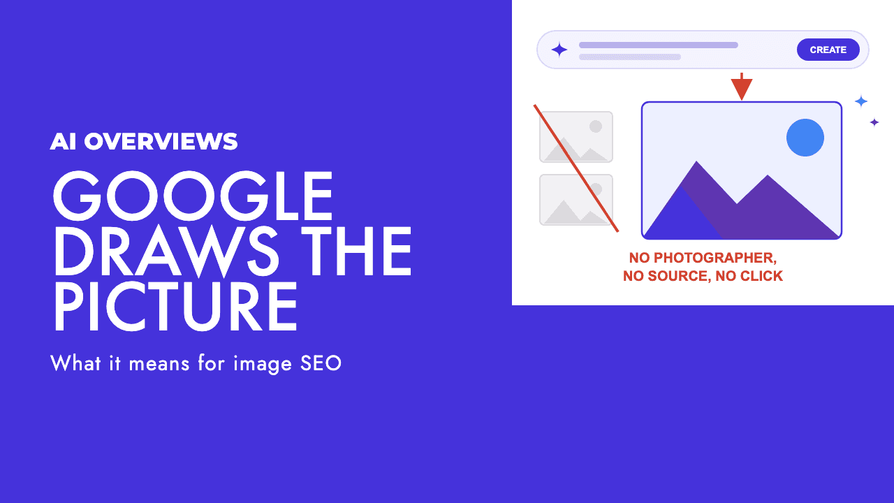 Google AI Overviews generating an image from a text prompt instead of showing a photo from a website, illustrated for Cyprus and US businesses by SEO Turtle