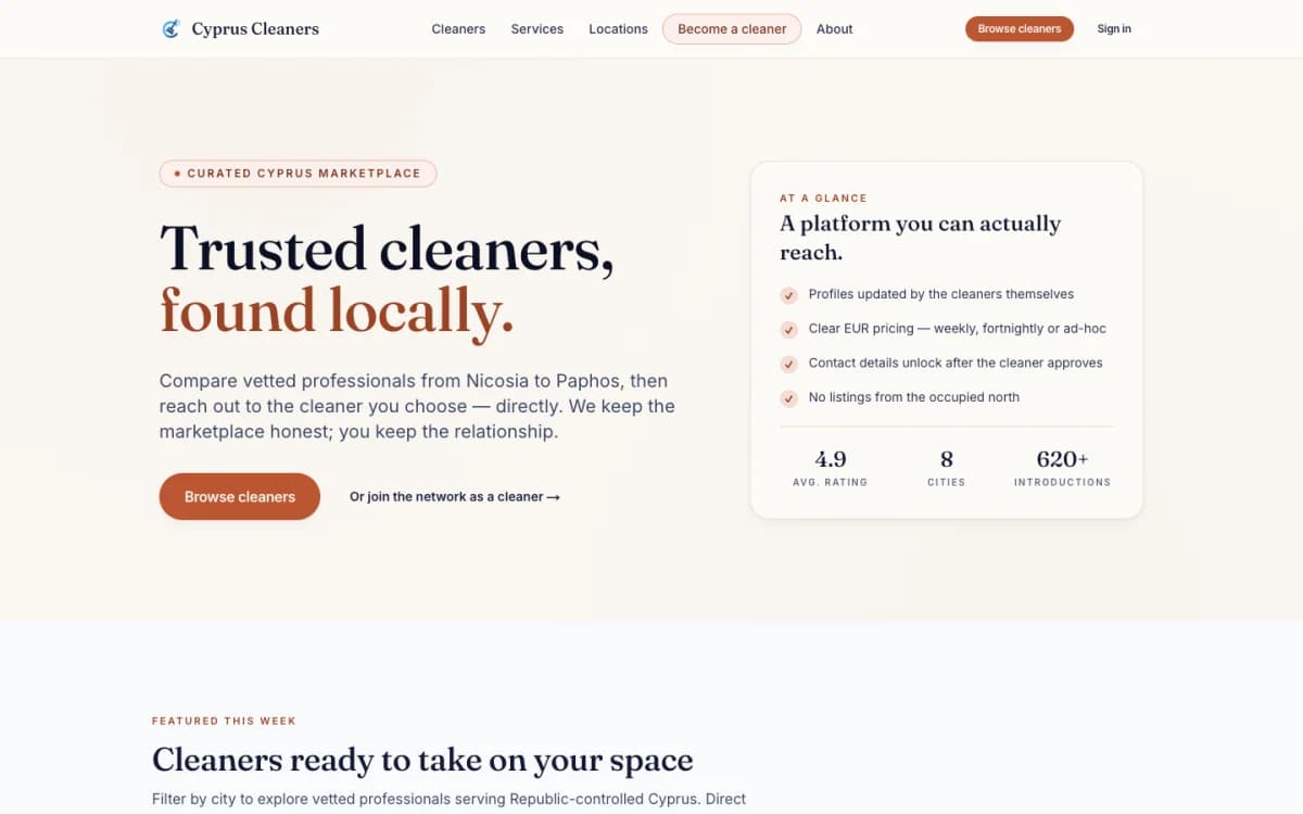 Cyprus Cleaners: From Launch to 80+ Monthly Clicks For A Local Cleaning Service