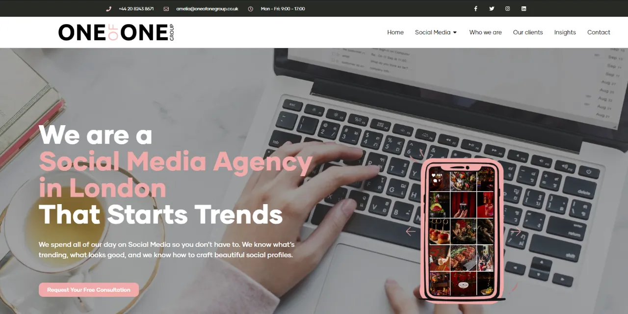 One of One Group: Doubling Organic Clicks For A London Social Agency