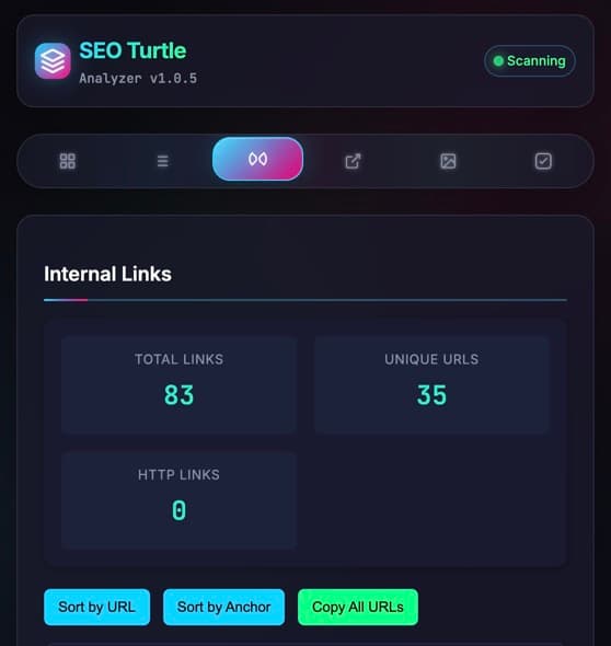 Chrome Extension Internal Link Audit