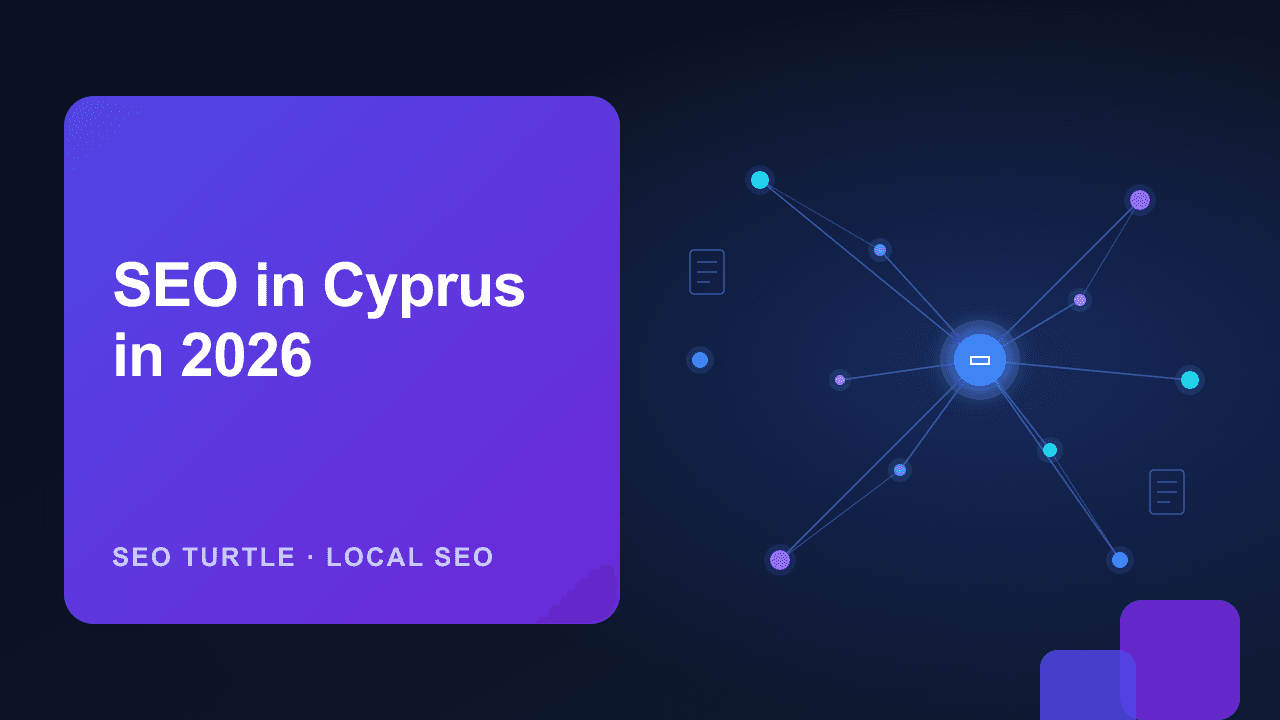 A split chart contrasting a flat keyword tool volume line with a rising Search Console impressions line for Cyprus SEO queries