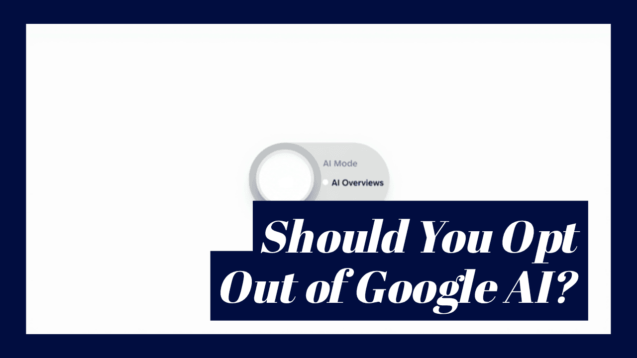 A Search Console toggle switch labelled AI Overviews and AI Mode being switched off, illustrating Google's new opt-out control, by SEO Turtle